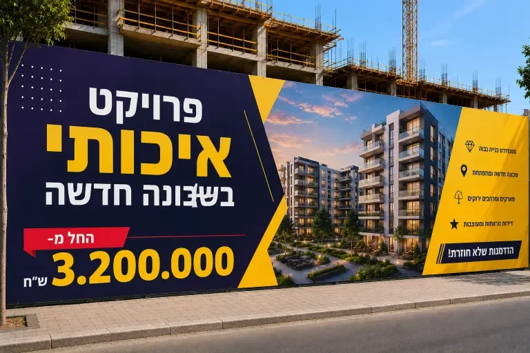 פרויקט איכותי בשכונה חדשה