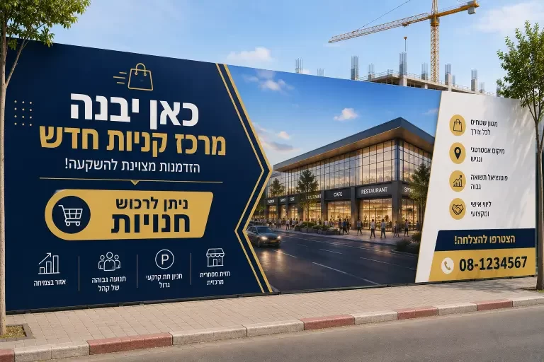 כאן יבנה מרכז קניות חדש