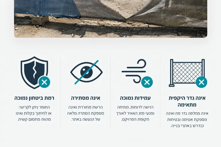 רשת מש לא מתאימה לגדר מדברת